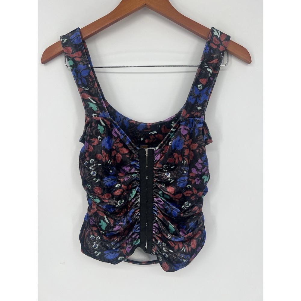 Free People velvet front hook corset top Size XS